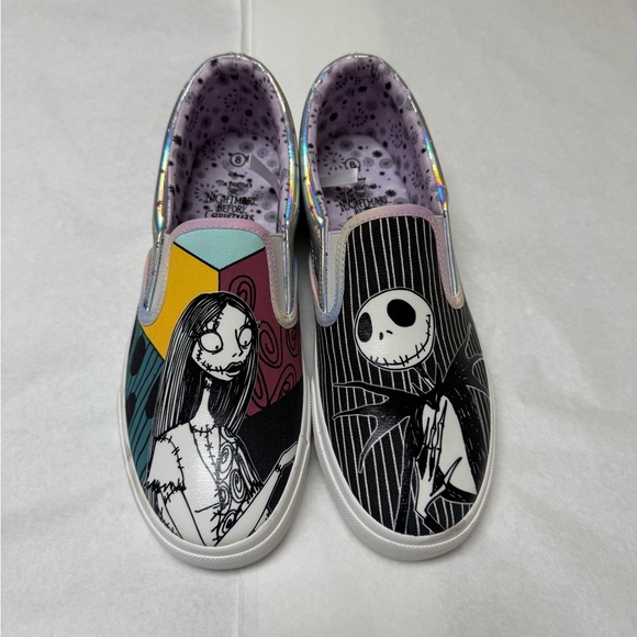 NwOt; Disney Shoes The Nightmare Before Christmas Jack & Sally Slip On Sneakers - Picture 2 of 9